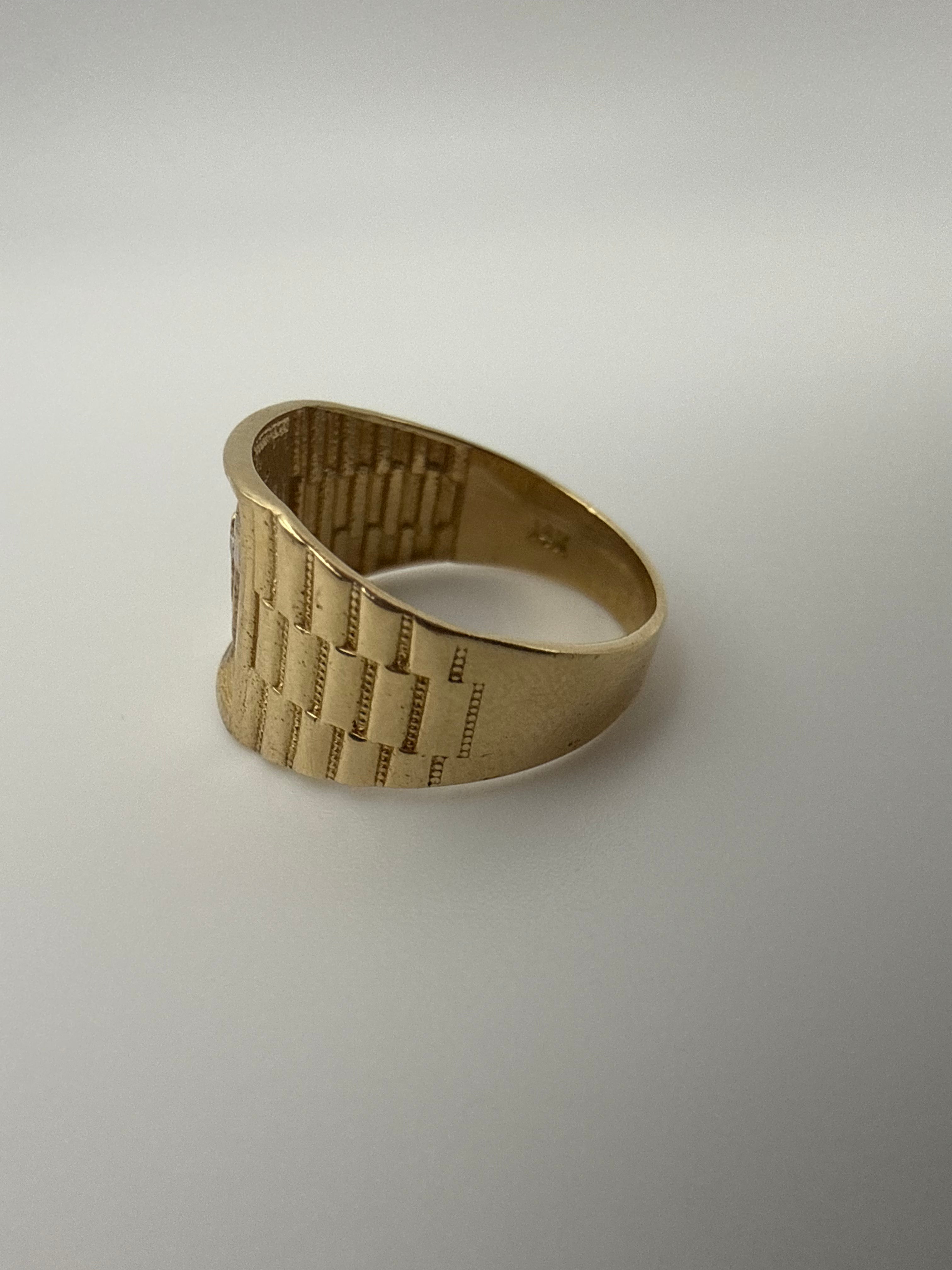 14k Gold Cross Ring with Rolex Band