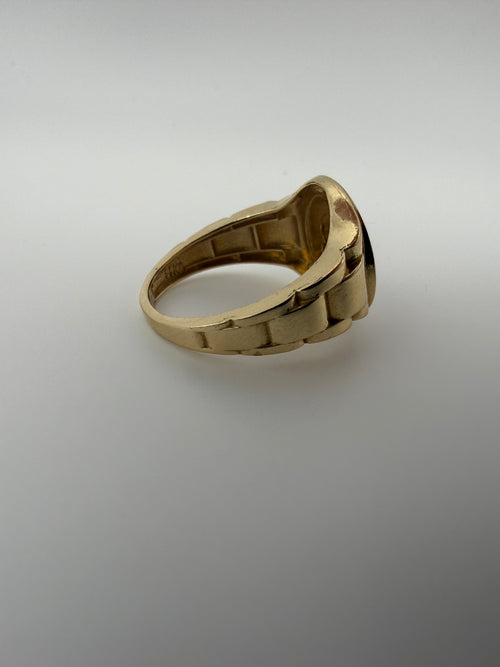 14k Gold Bitcoin Ring with Rolex Band