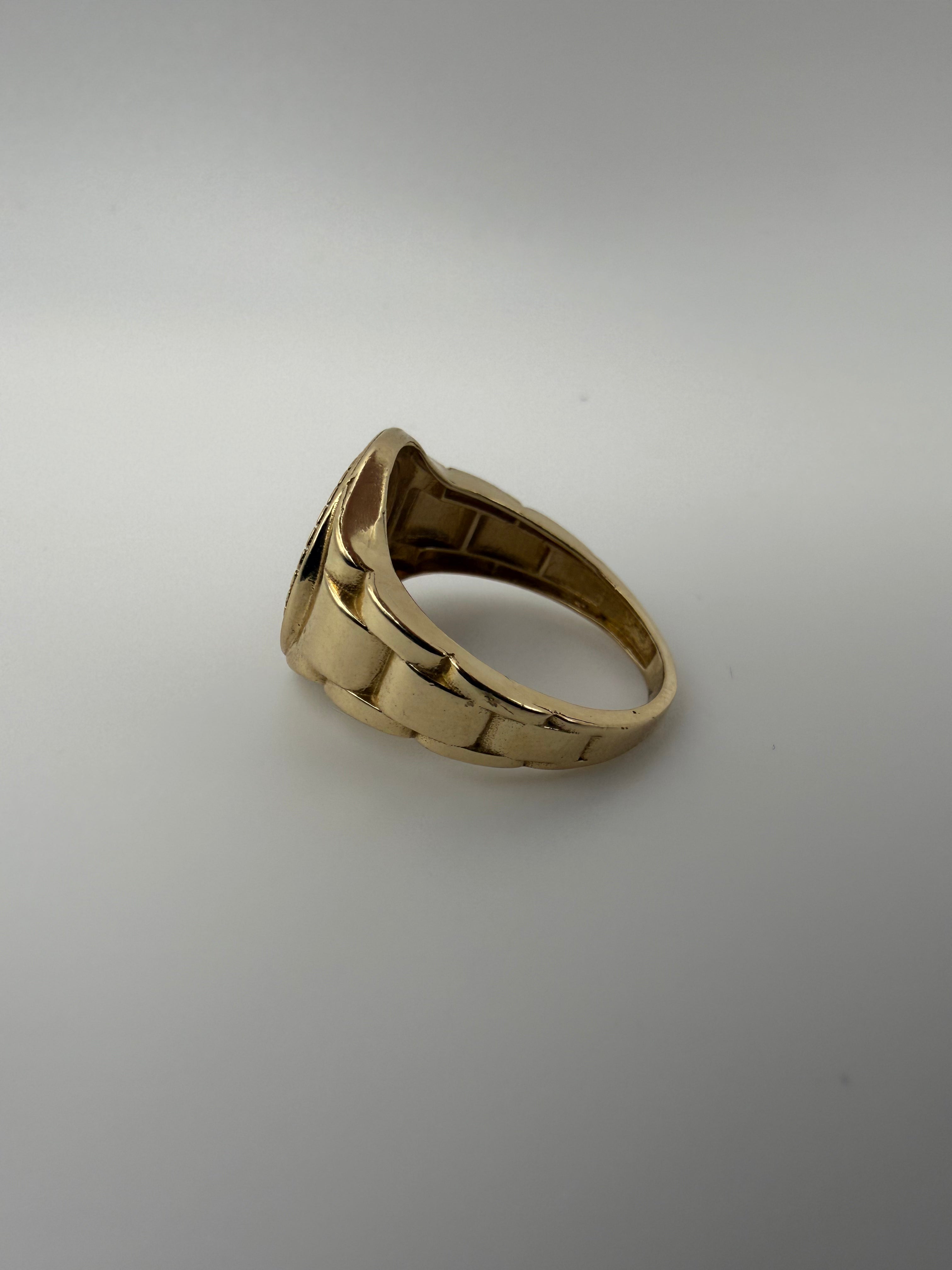 14k Gold Bitcoin Ring with Rolex Band