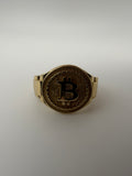 14k Gold Bitcoin Ring with Rolex Band