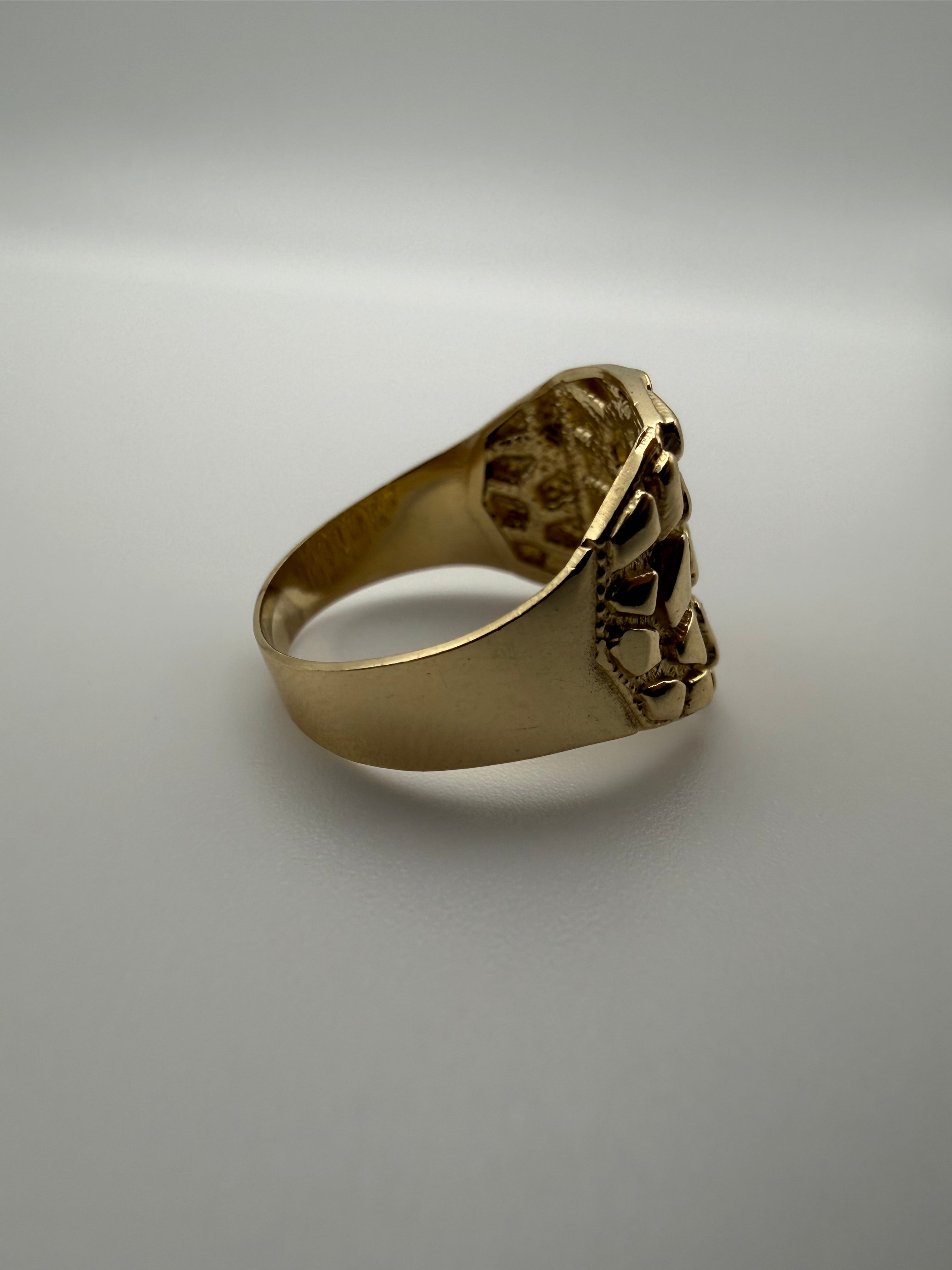 14K Gold Nugget Ring Band
