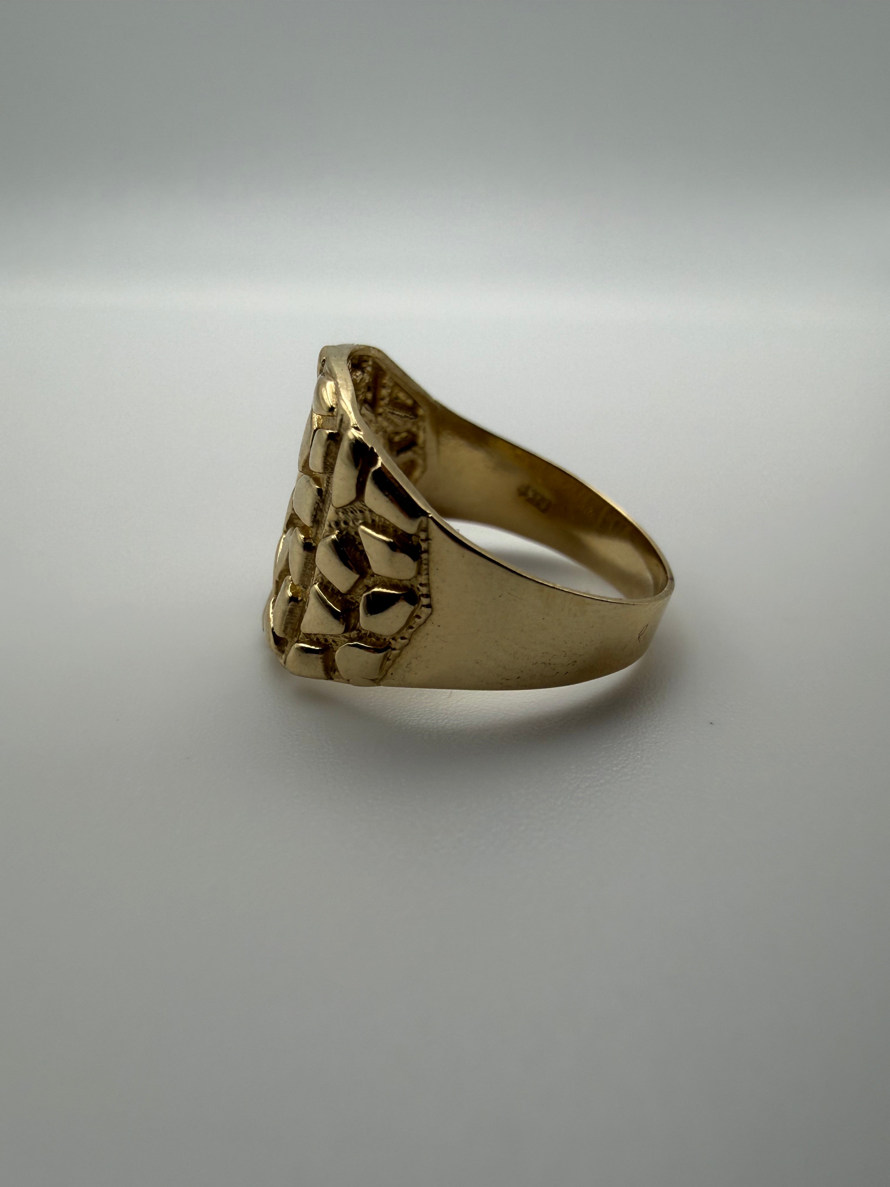 14K Gold Nugget Ring Band