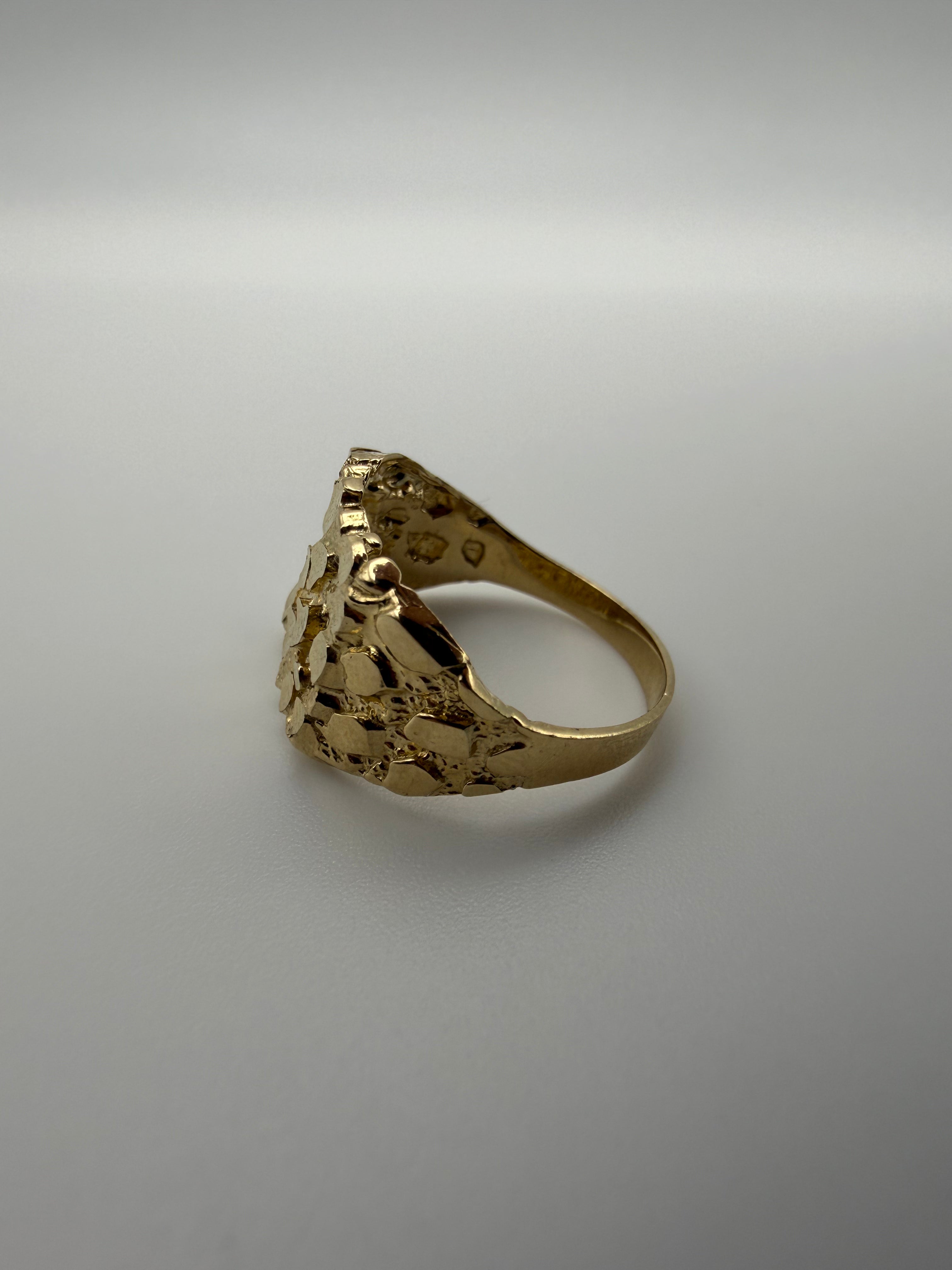 14K Gold Nugget Ring