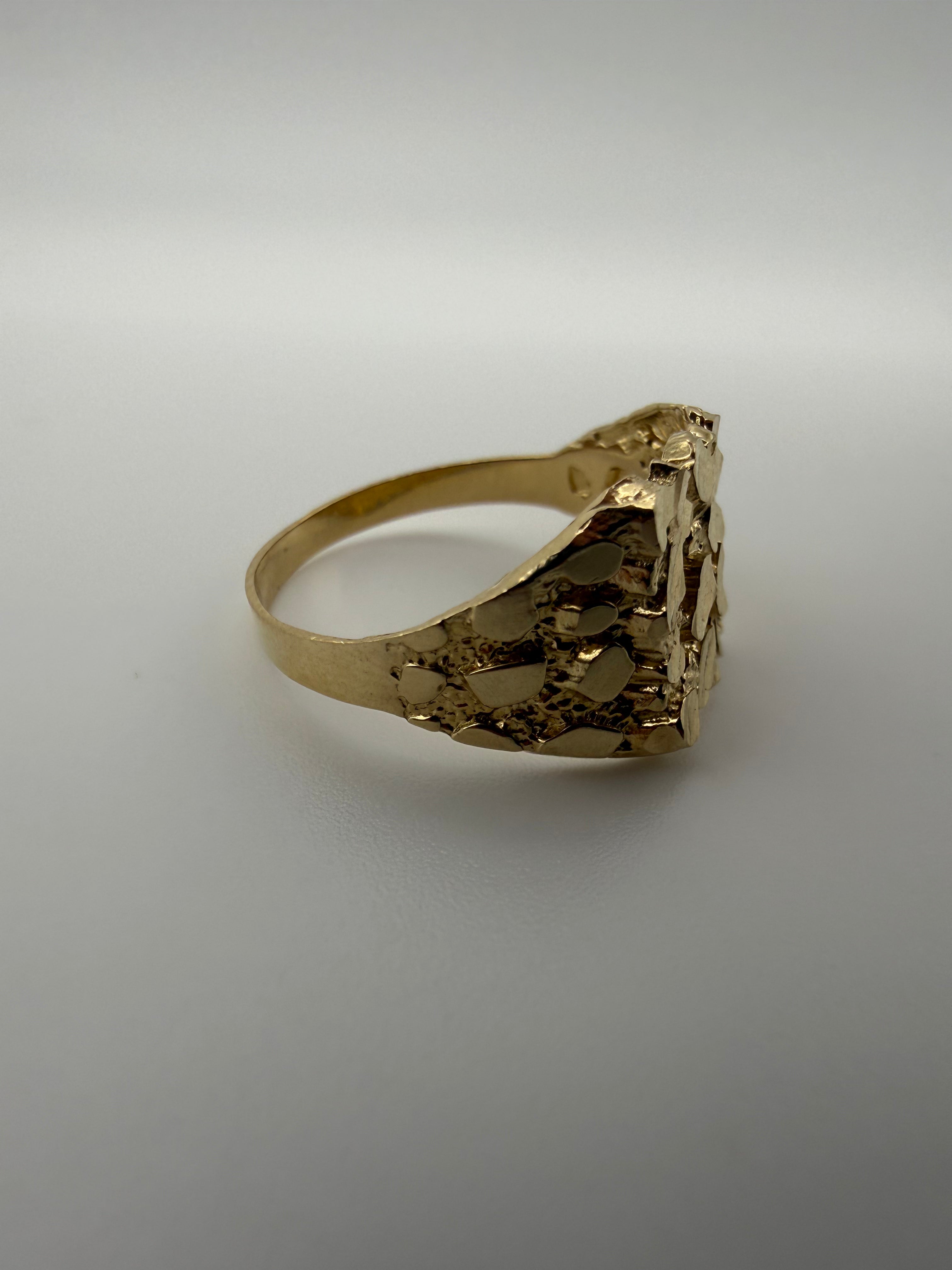 14K Gold Nugget Ring