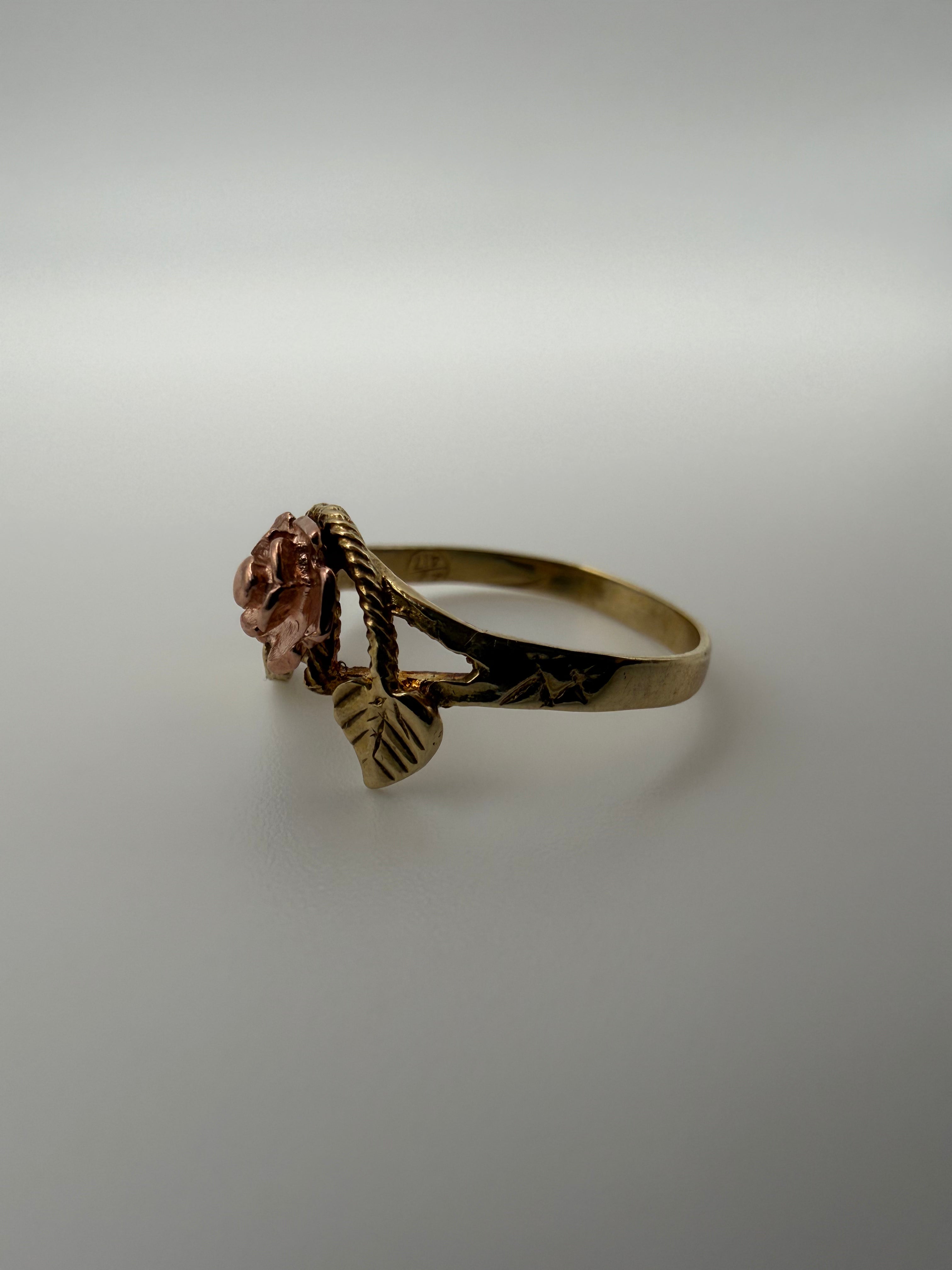 14K Gold Rose Ring