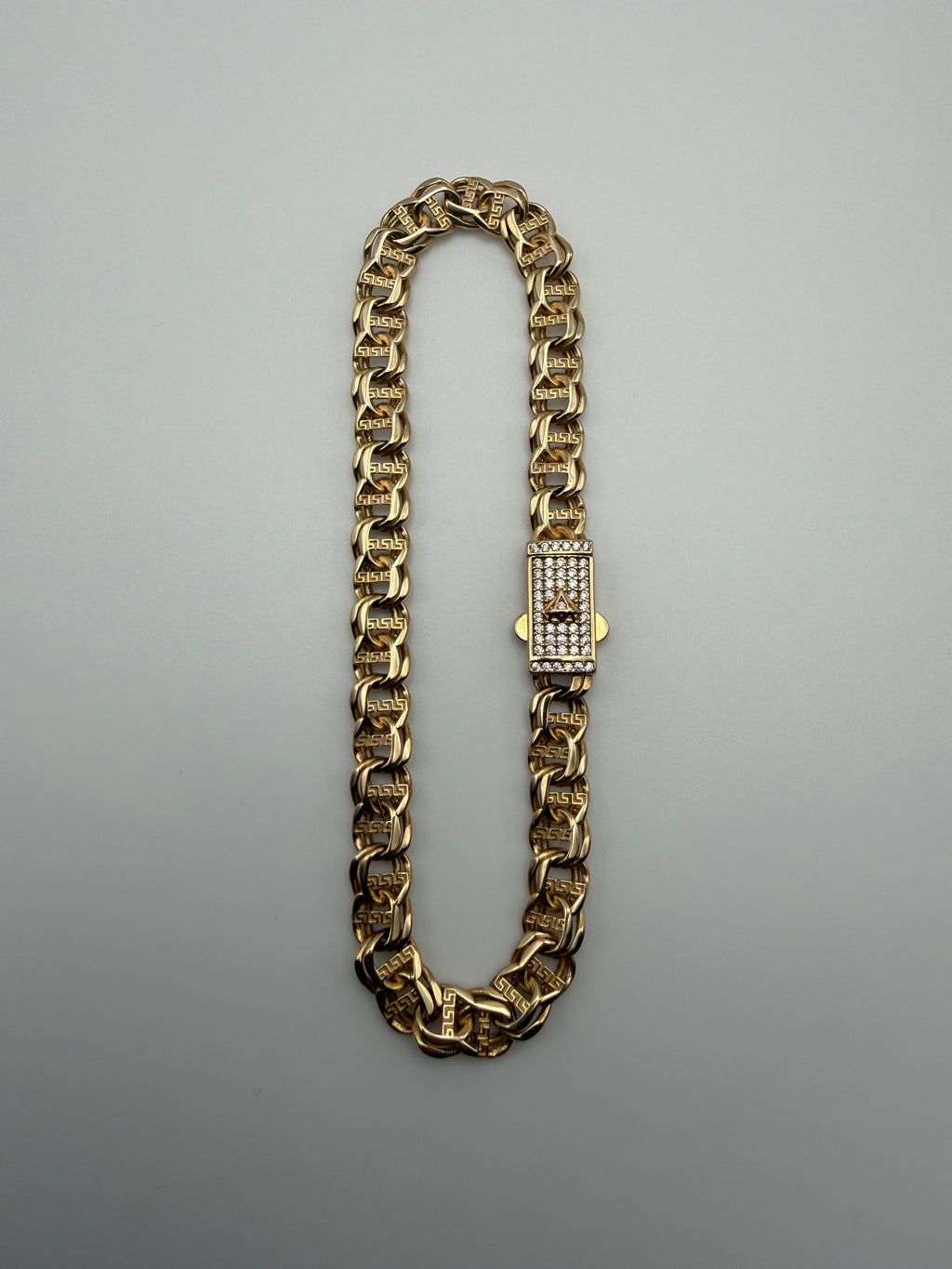14K Gold Byzantine Chain with CZ Diamonds