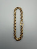 14K Gold Byzantine Chain with CZ Diamonds
