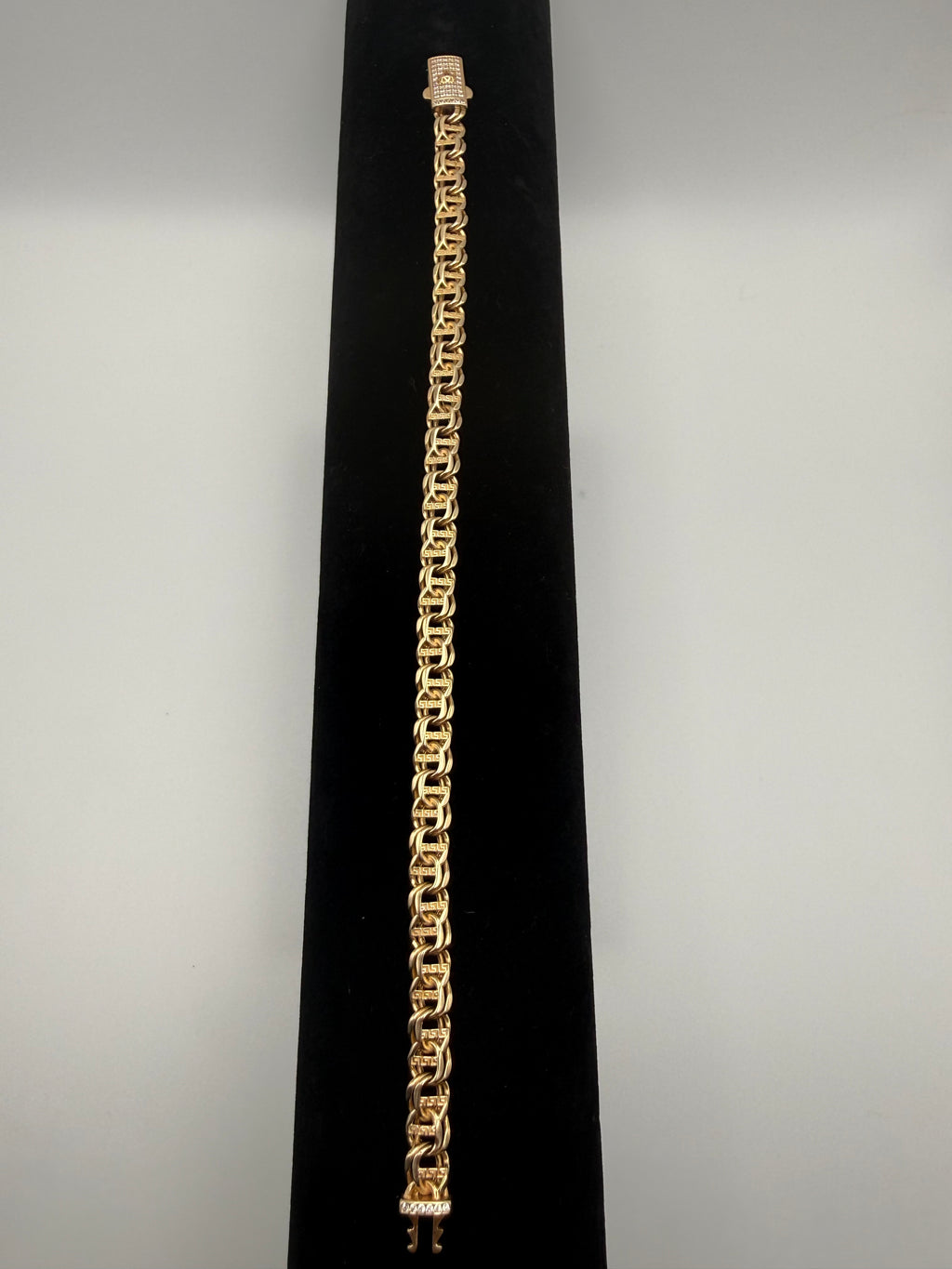 14K Gold Byzantine Chain with CZ Diamonds