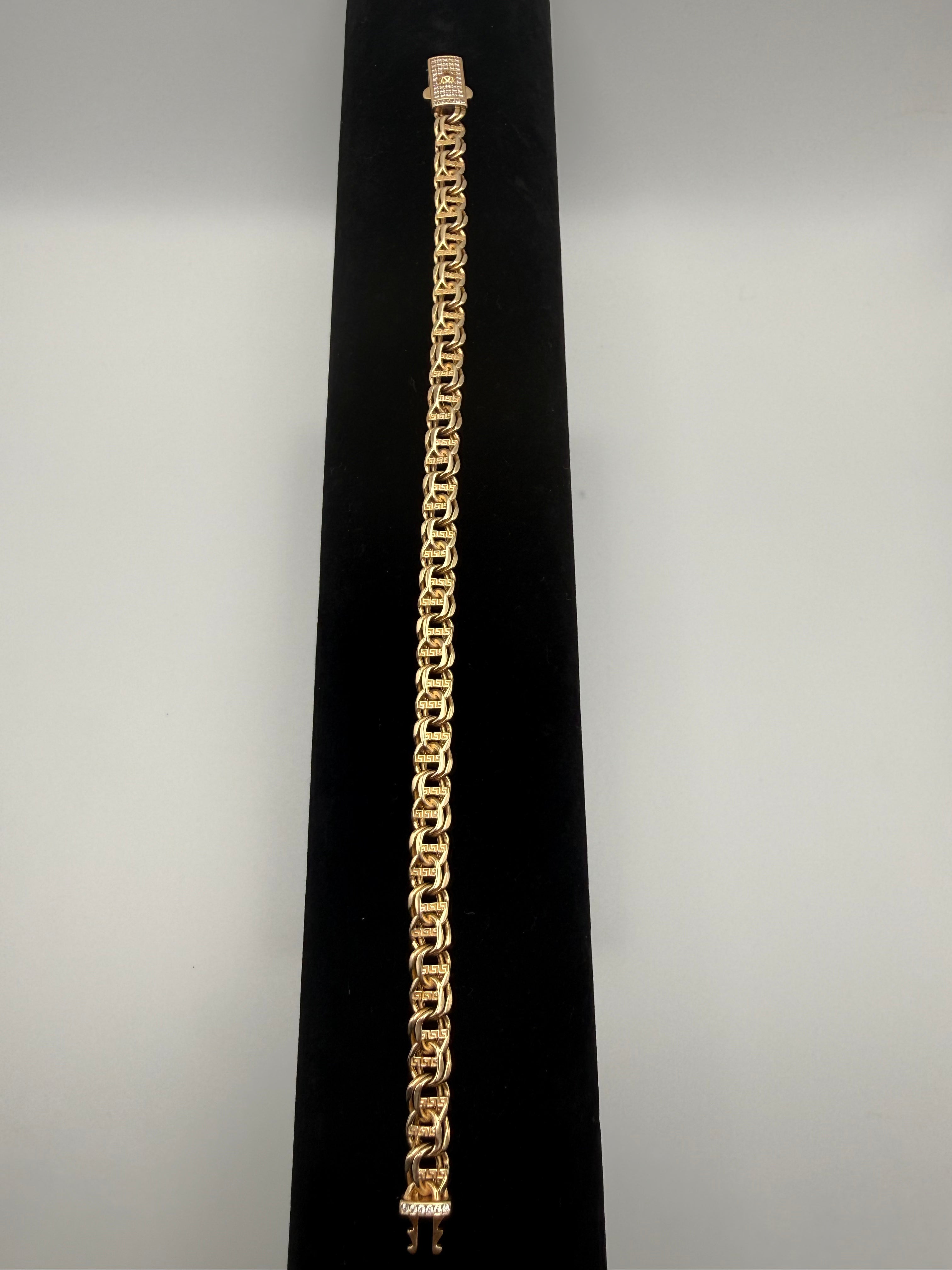 14K Gold Byzantine Chain with CZ Diamonds