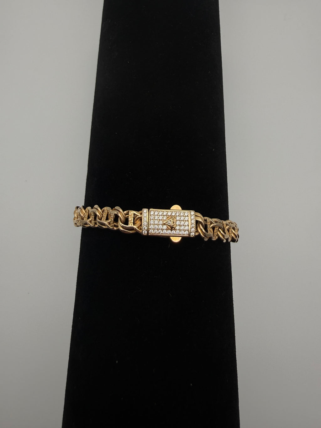 14K Gold Byzantine Chain with CZ Diamonds