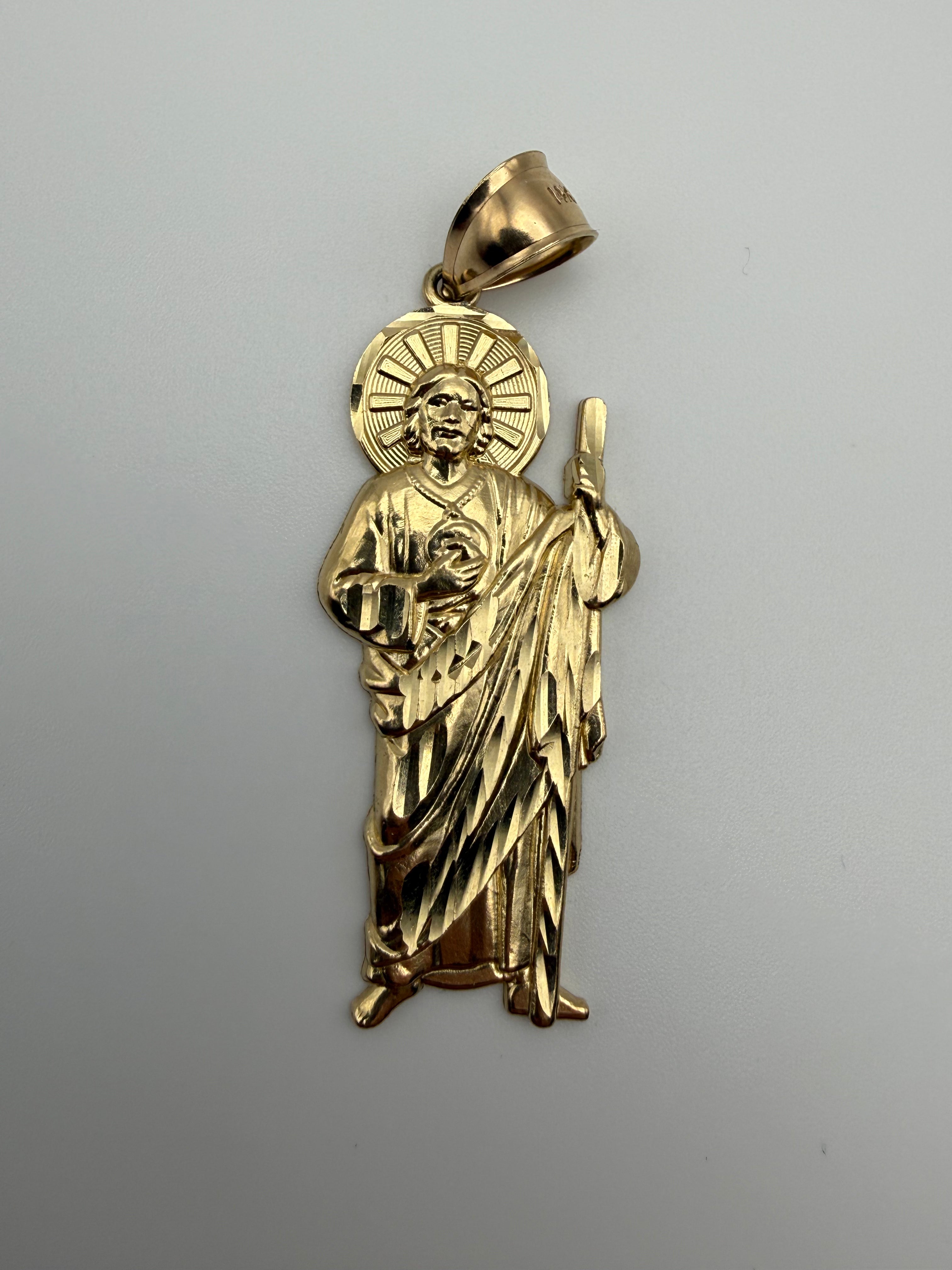 14K Gold Saint Jude Pendant