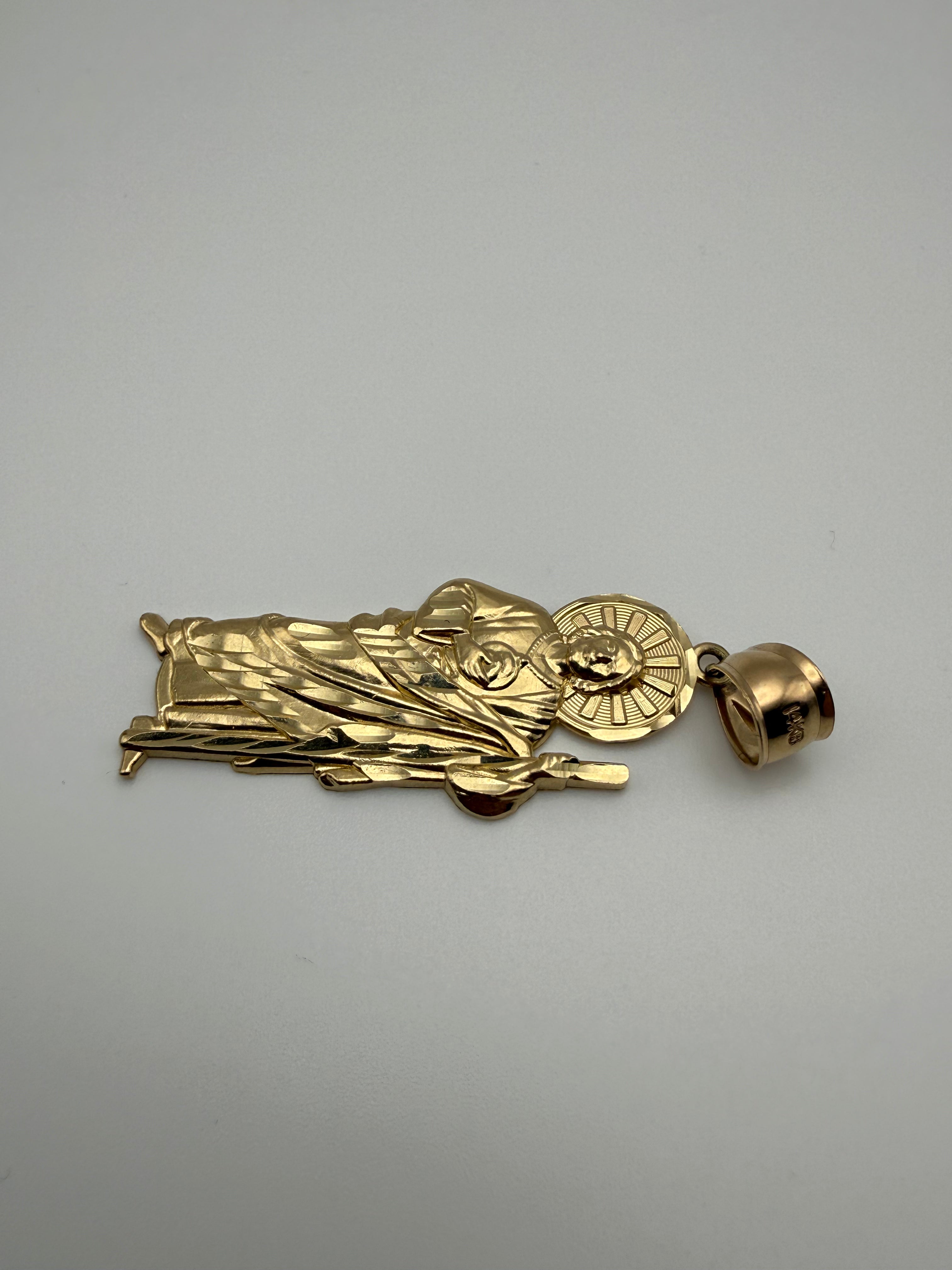 14K Gold Saint Jude Pendant