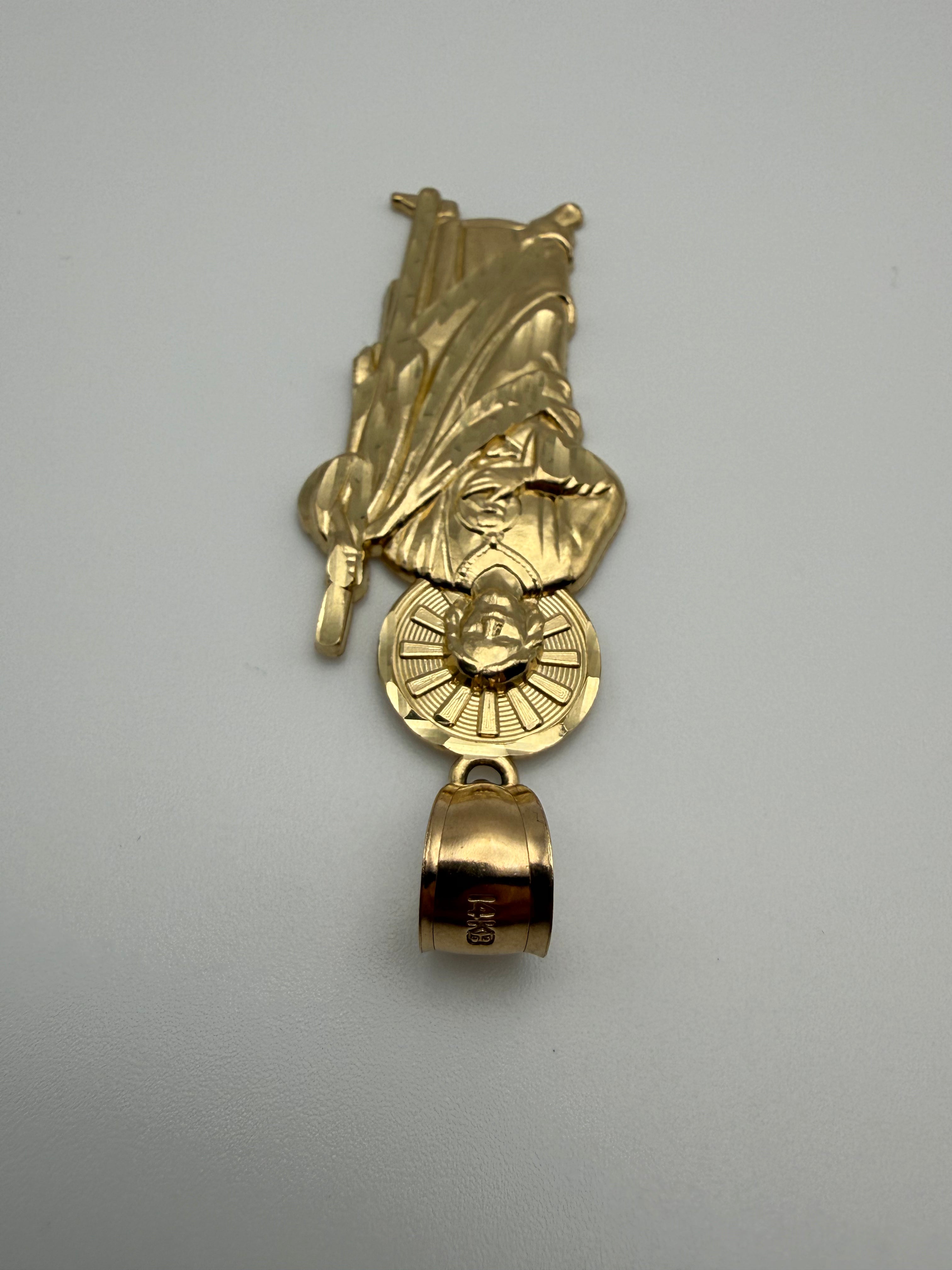 14K Gold Saint Jude Pendant