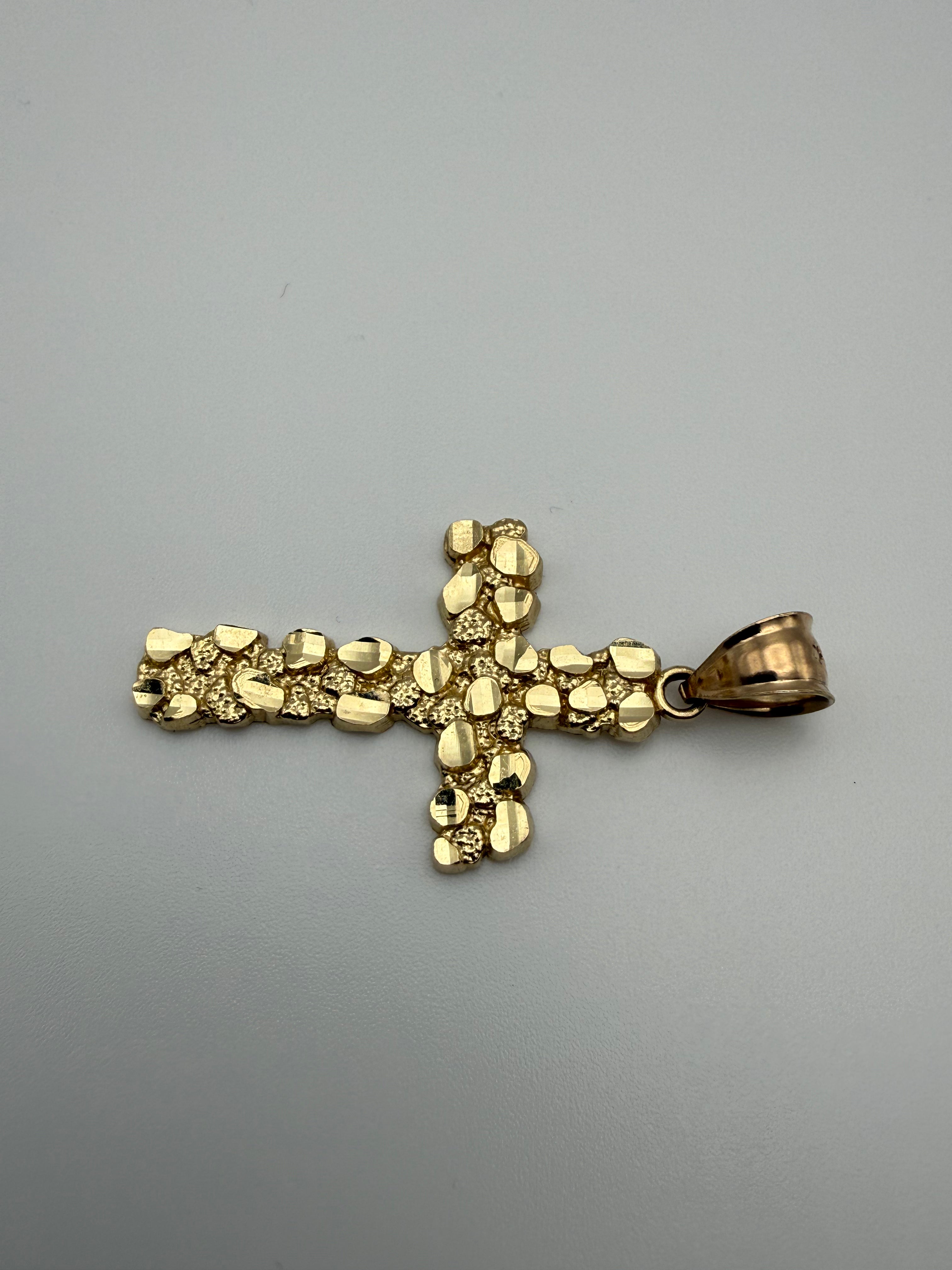 14K Gold Cross Nugget Pendants