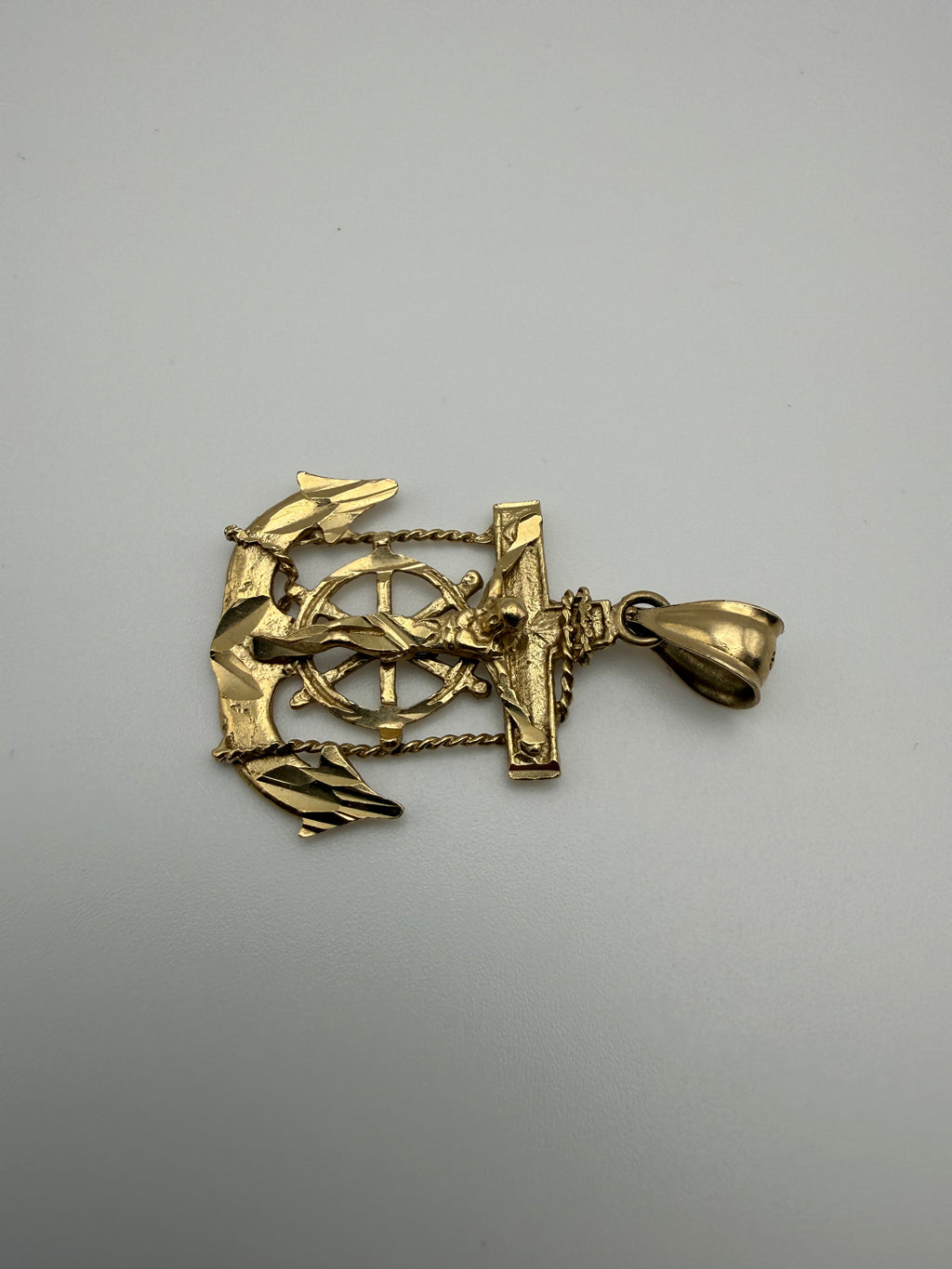 14k Gold Anchor Cross