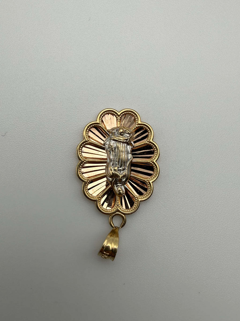 14K Gold Virgin Mary Pendant