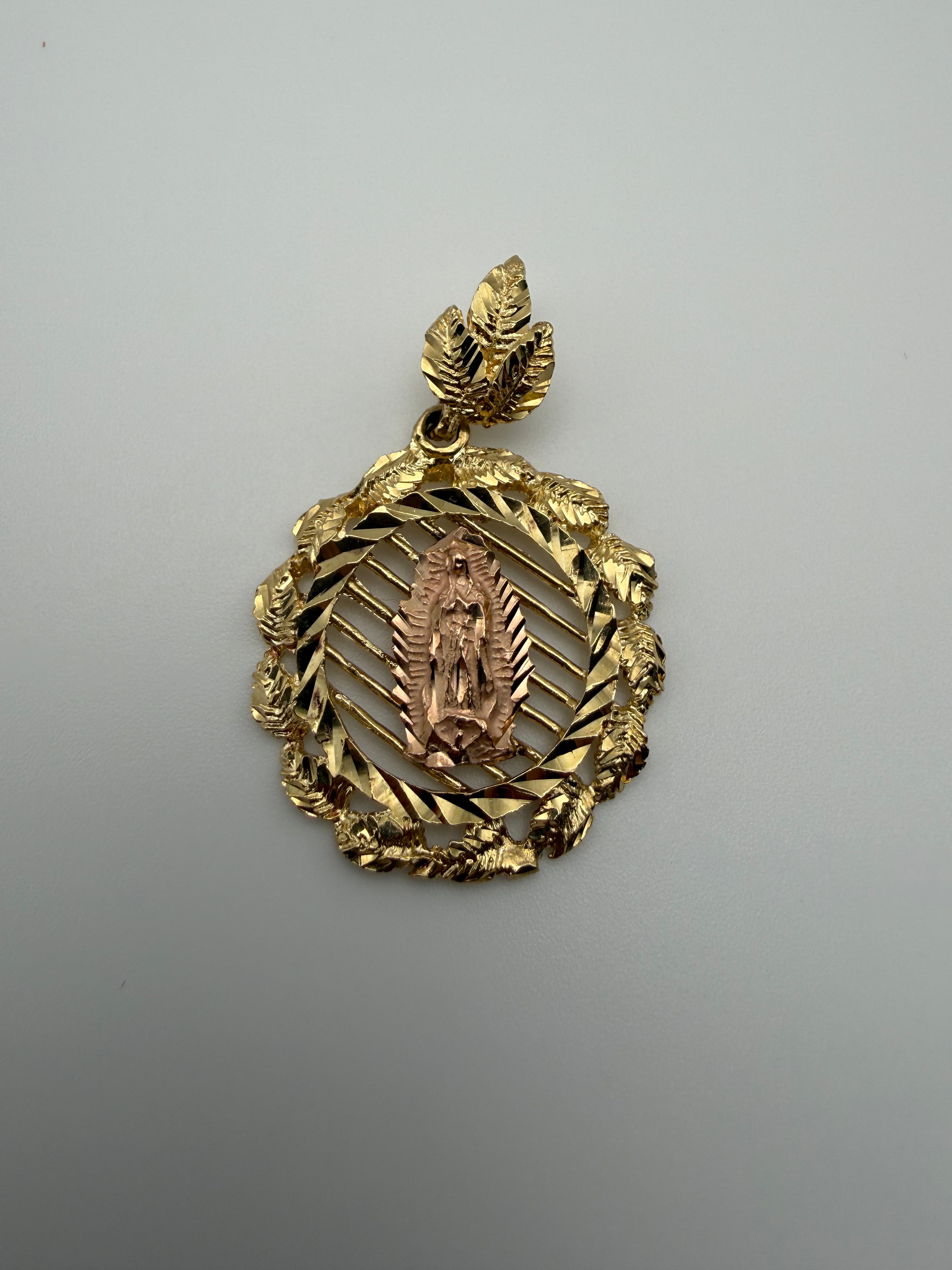 14K Gold Virgin Mary Pendant