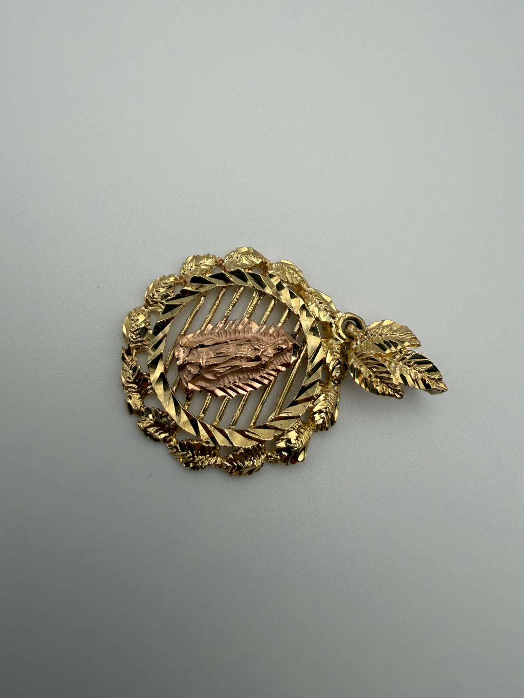 14K Gold Virgin Mary Pendant