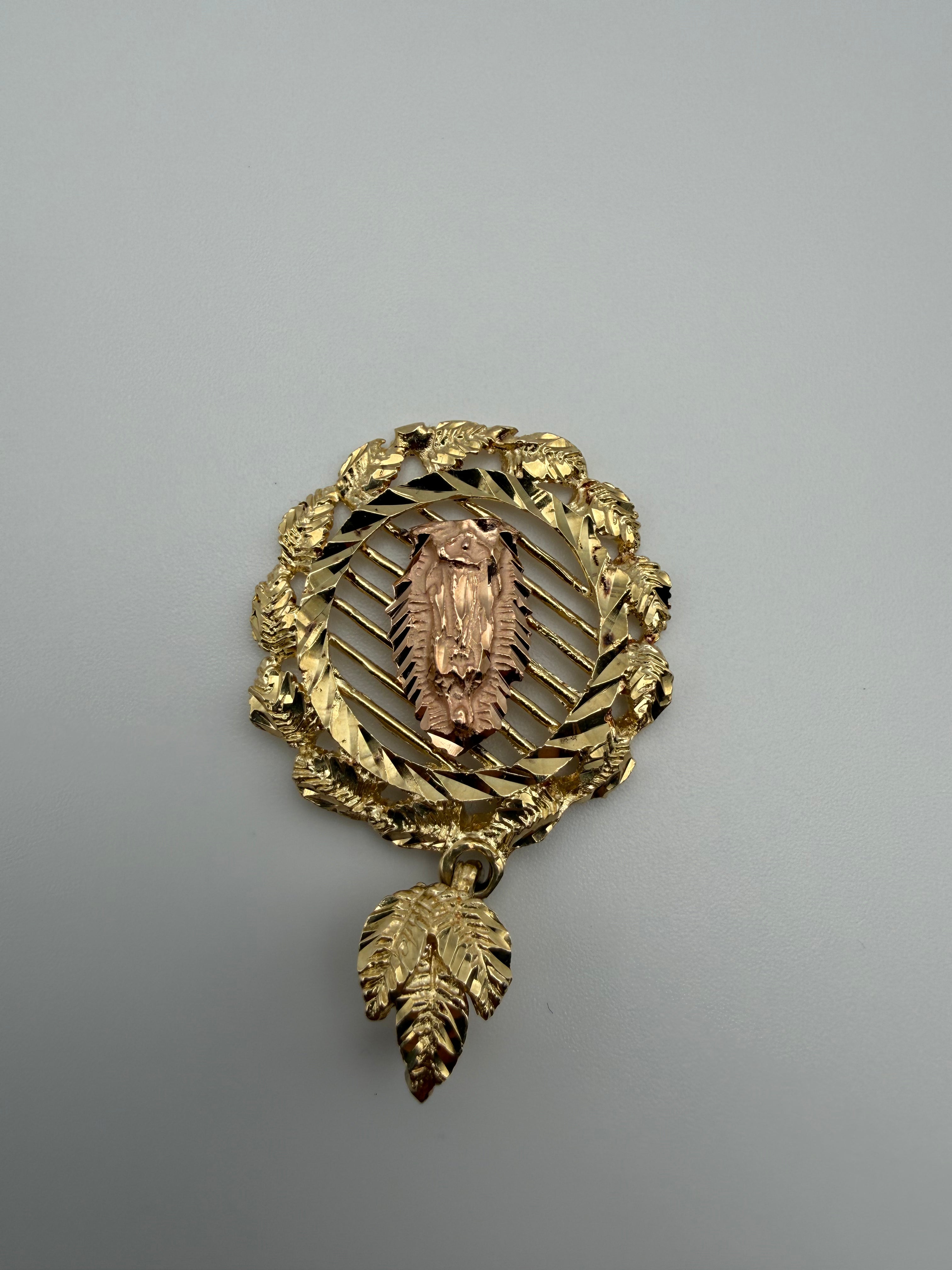 14K Gold Virgin Mary Pendant