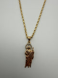 14K Gold Rope Chain and Saint Jude Pendant