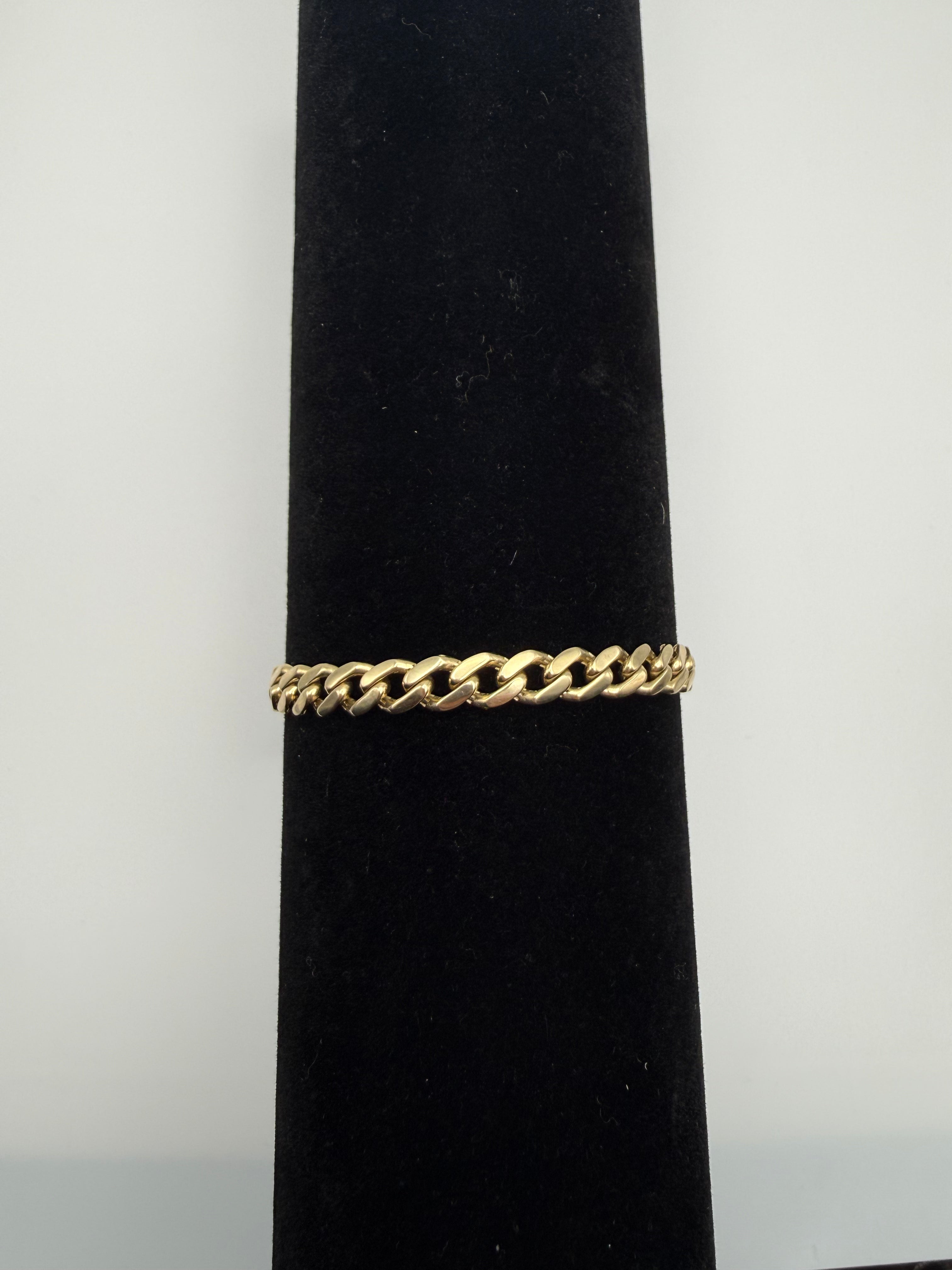 14K Gold Cuban link Bracelet with CZ Dimond Lock