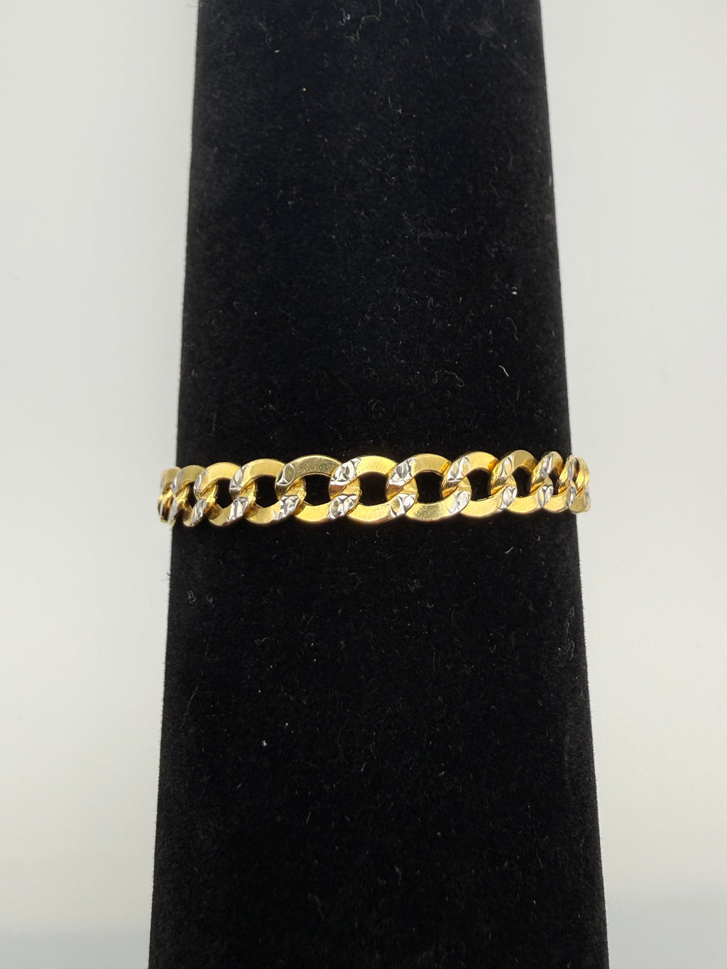 14k Gold Cuban Link Bracelet Dimond Cut