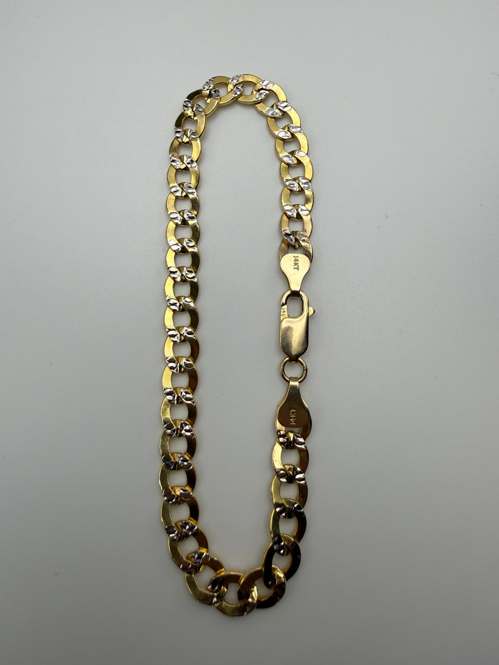 14k Gold Cuban Link Bracelet Dimond Cut